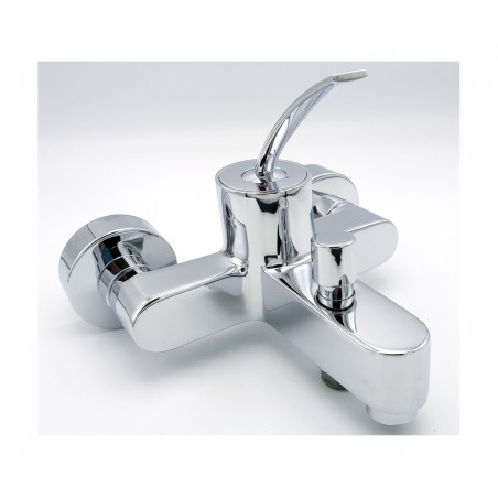 Grifo De Baño Con Manijas Acero Inoxidable Cepillado (4 Pulgadas)